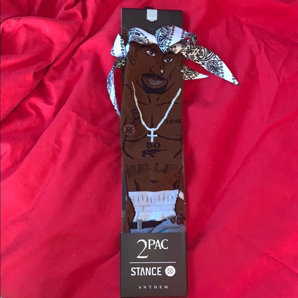 Stance 2Pac Graphic Socks - Red, Brown, White, Black